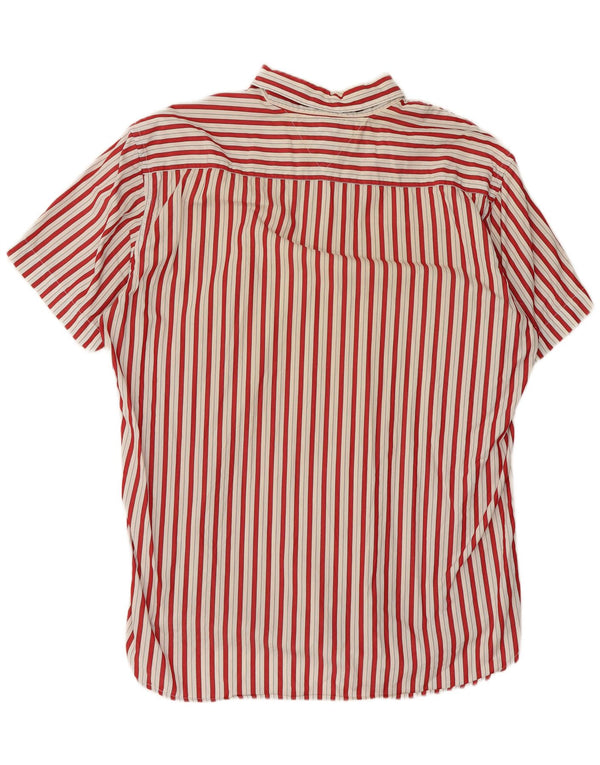 Camicia a maniche corte da uomo Tommy Hilfiger XL in cotone a righe rosse