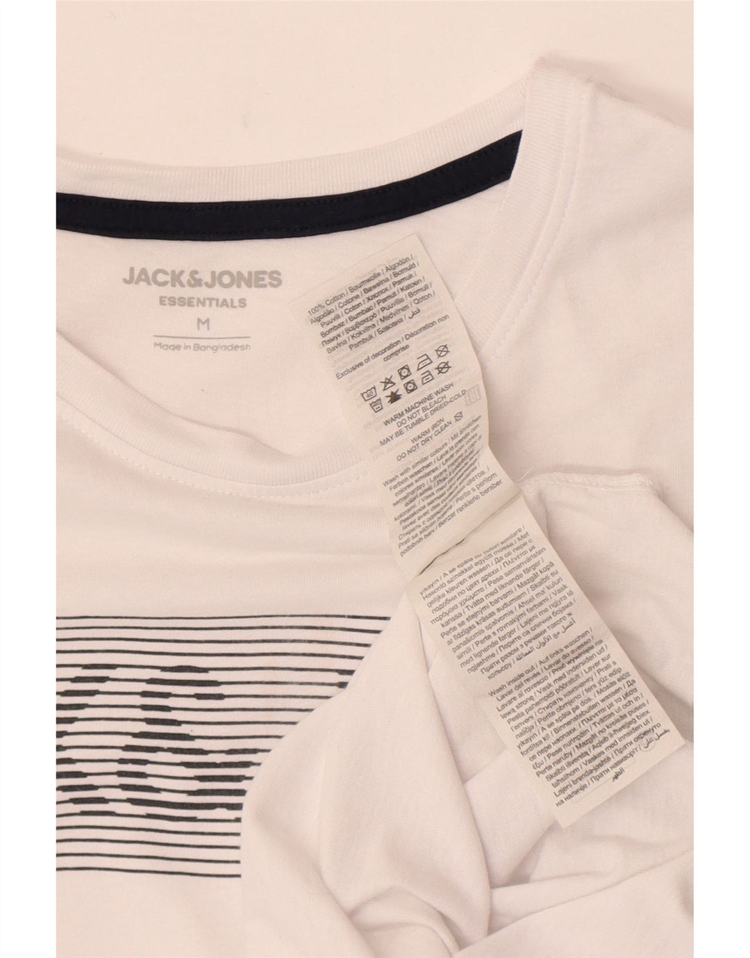 T-shirt grafica da uomo Jack & Jones Top in cotone bianco medio