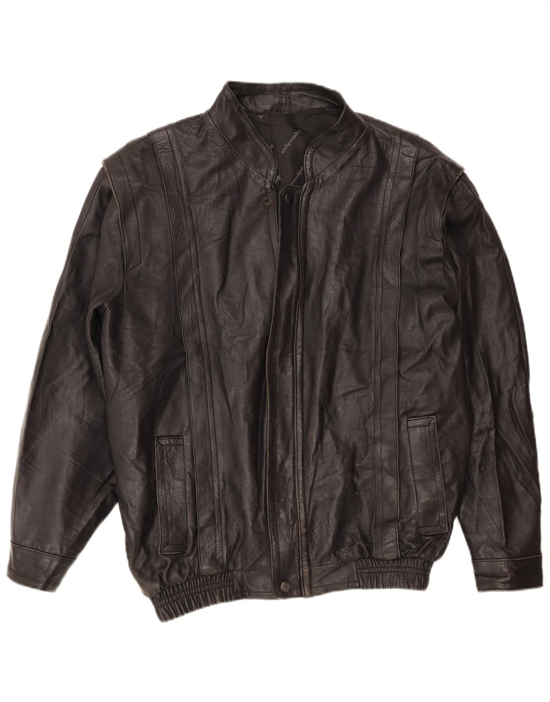 Giacca in pelle vintage da uomo UK 36 piccola nera