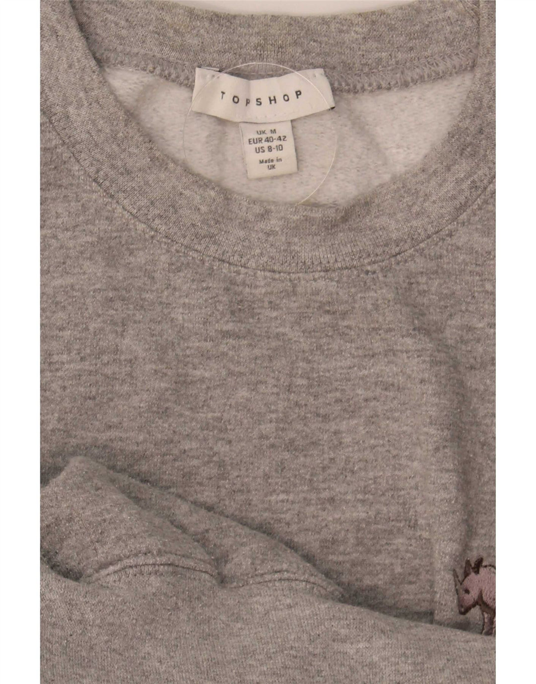 Topshop Felpa da donna Maglione UK 14 Grigio medio chiazzato