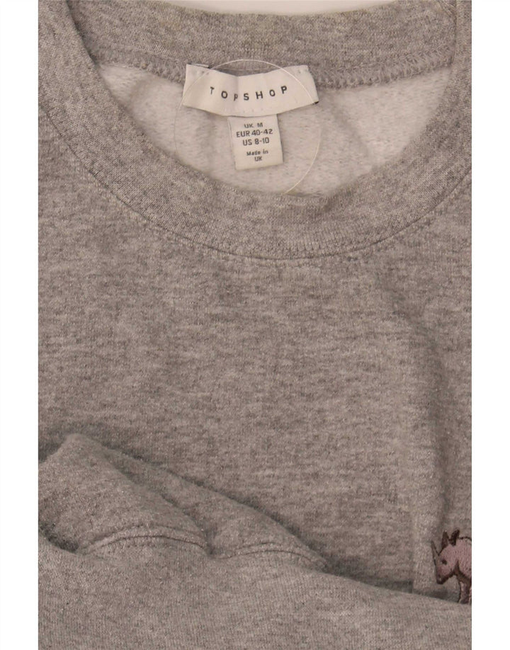 Topshop Felpa da donna Maglione UK 14 Grigio medio chiazzato