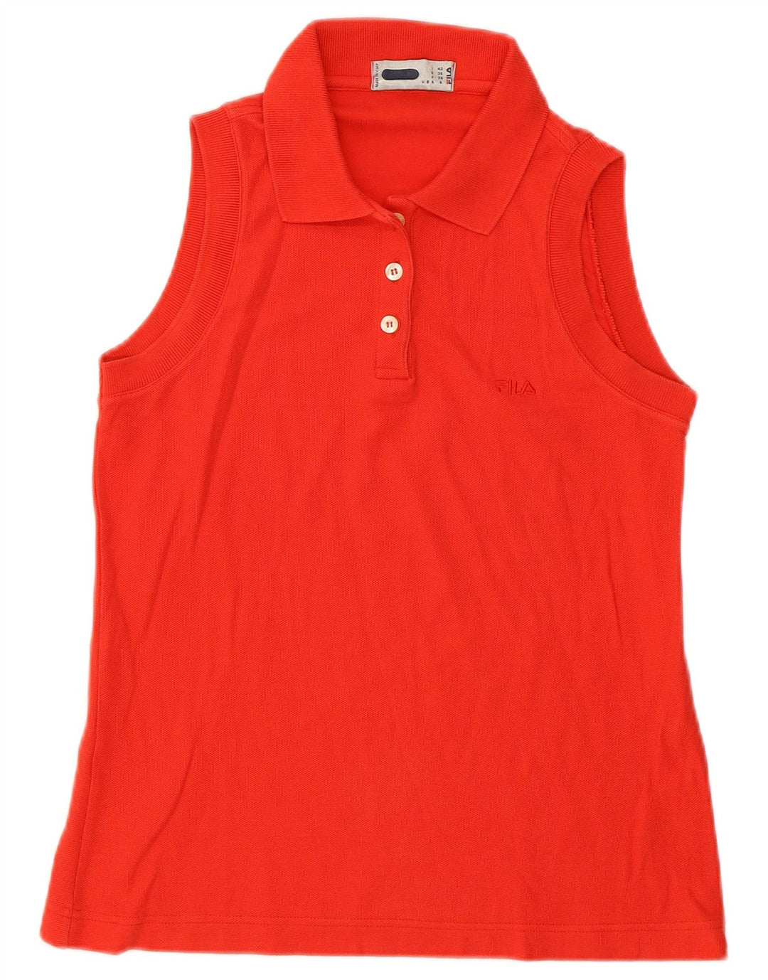 Polo smanicata donna Fila IT 42 rosso medio in cotone