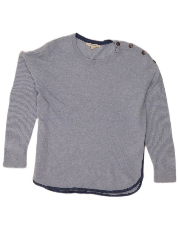 Maglione maglione con scollo a barca da donna di White Stuff UK 10 Piccolo blu screziato