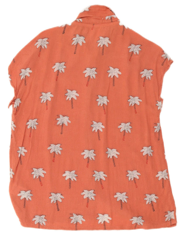 Camicetta camicia hawaiana da donna di White Stuff UK 14 Grande motivo floreale rosa