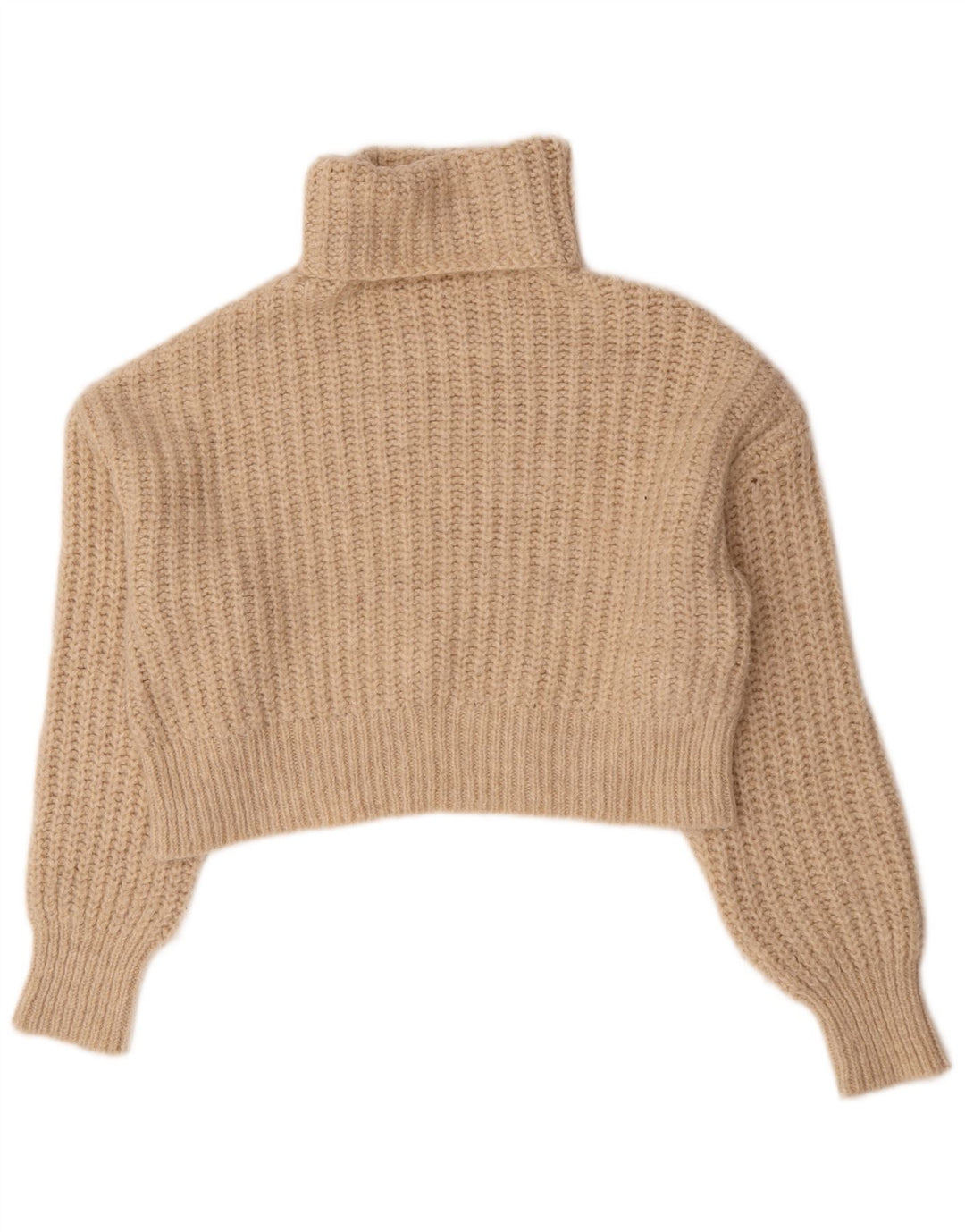 Maglione corto girocollo oversize da donna Zara UK 10 piccolo Beige