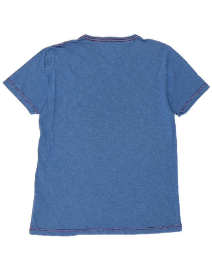 TOMMY HILFIGER Mens Graphic T-Shirt Top Medium Blue Cotton
