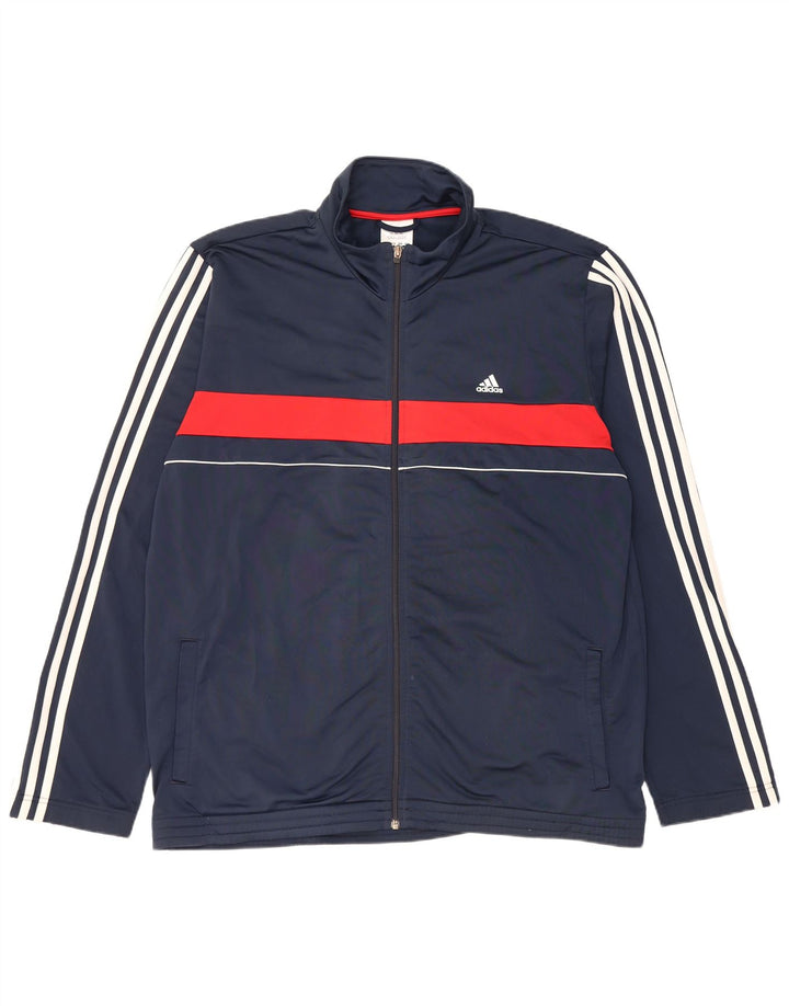 Giacca da tuta da uomo Adidas 2XL Poliestere color block blu navy