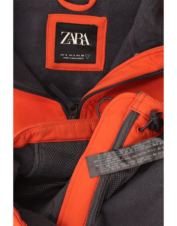 Giacca a vento con cappuccio da uomo Zara UK 36 piccola rossa in poliestere