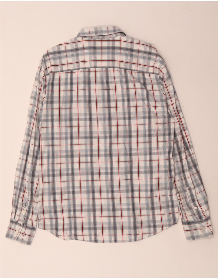 Camicia casual da uomo WRANGLER in cotone a quadri bianco medio