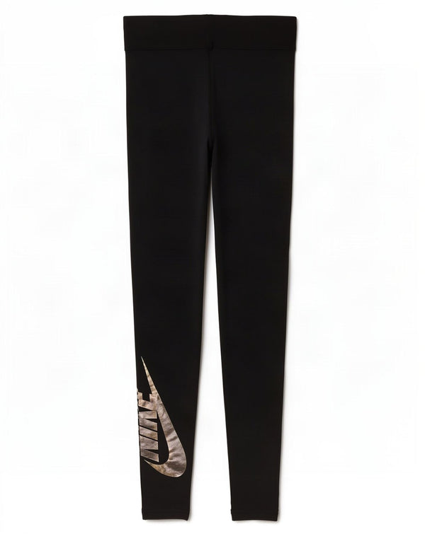 Nike Womens Graphic Leggings UK 10 Small Black Cotton