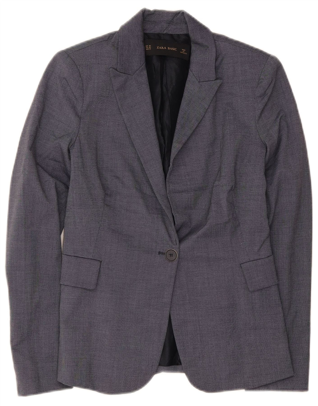 Giacca blazer da donna a 1 bottone Zara UK 6 XS acetato blu navy