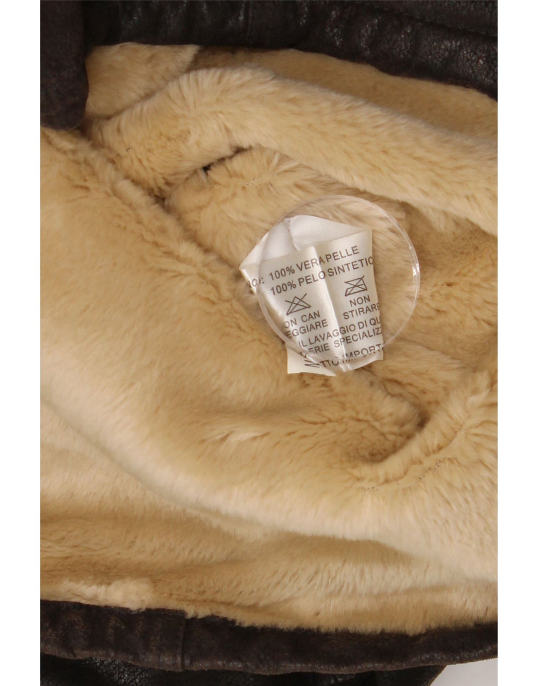 Giacca in pelle Sherpa vintage da uomo UK 40 grande in pelle marrone