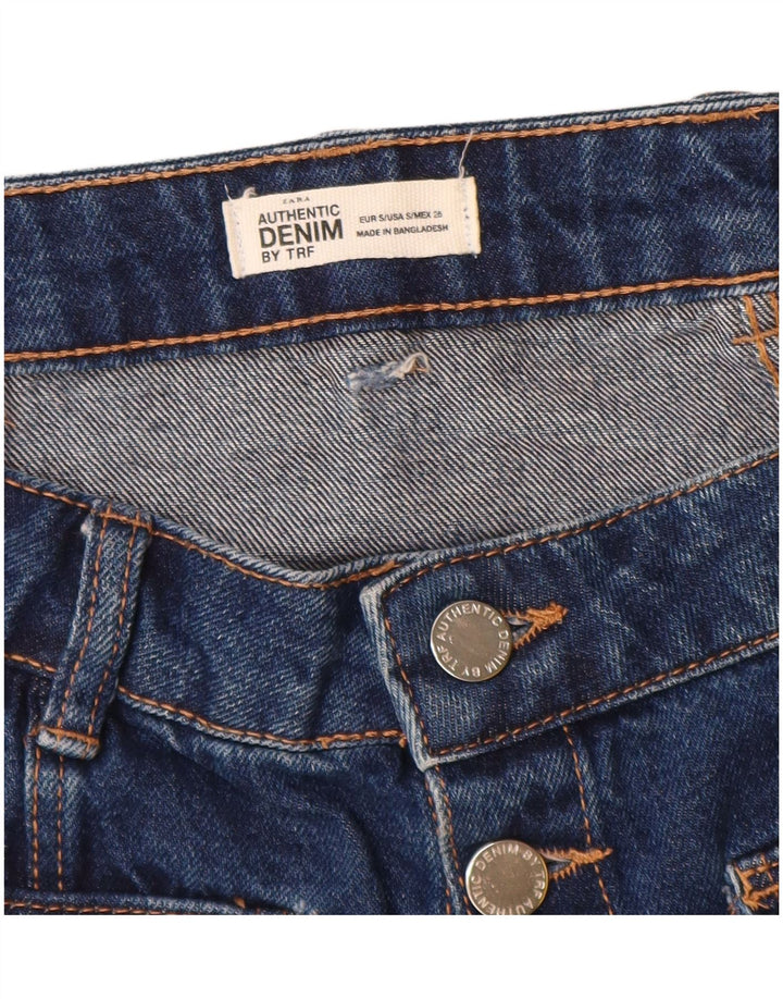 Minigonna di jeans Zara da donna piccola W26 in cotone blu