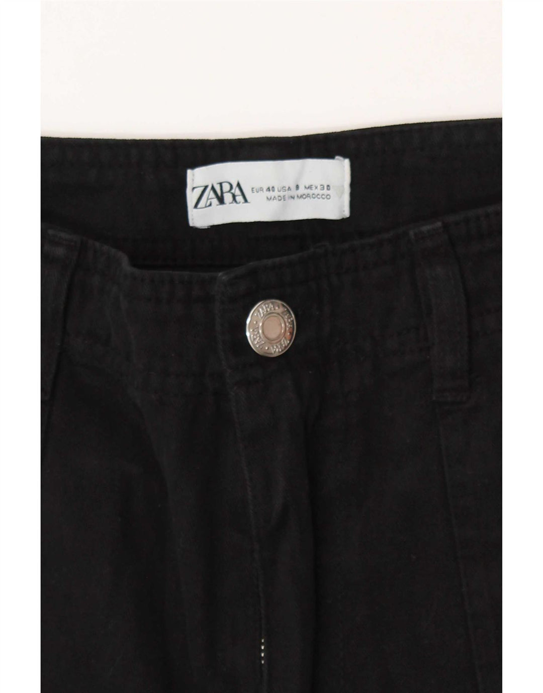 Pantaloni cargo dritti da donna Zara EU 40 medi W30 L30 neri