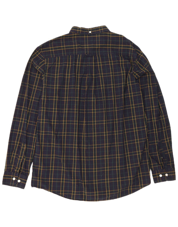 Camicia da uomo slim fit Farah 3XL in cotone a quadri blu navy