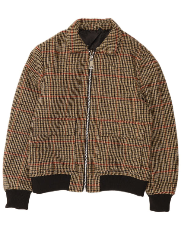 Giubbotto bomber da uomo X-FEEL UK 40 Large Marrone Pied De Poule Poliestere