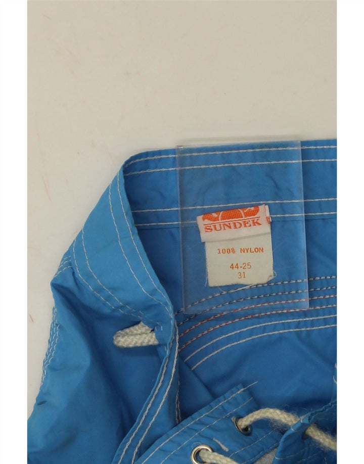Pantaloncini da bagno da uomo Sundek in nylon blu medio