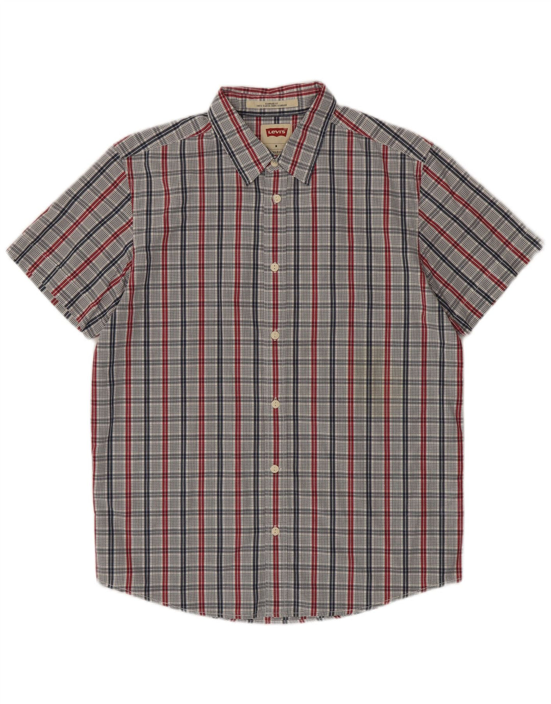 Camicia Levi's da uomo a maniche corte vestibilità standard in cotone a quadri blu medio