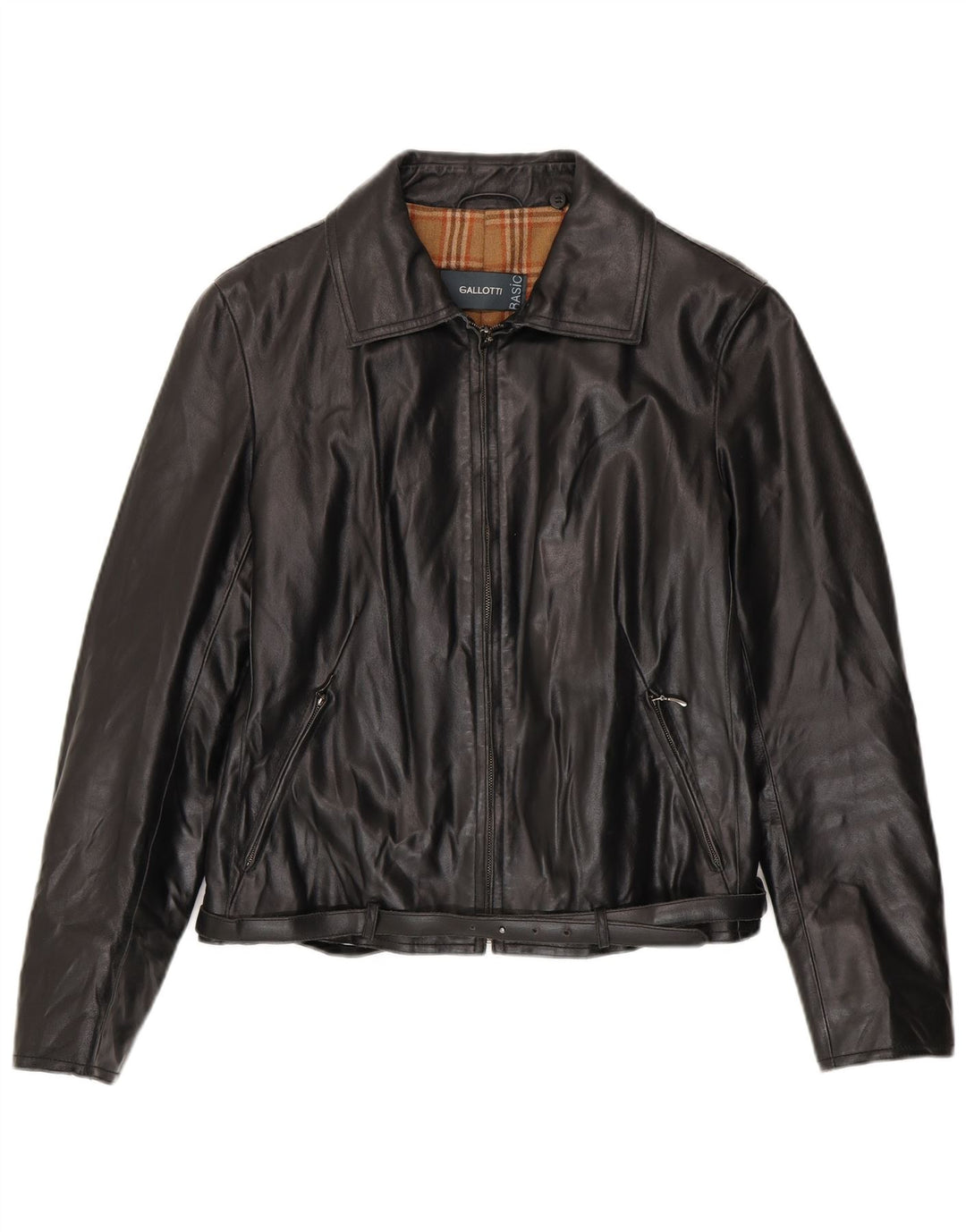 Giacca in Pelle Uomo Gallotti IT 46 Small Pelle Nera