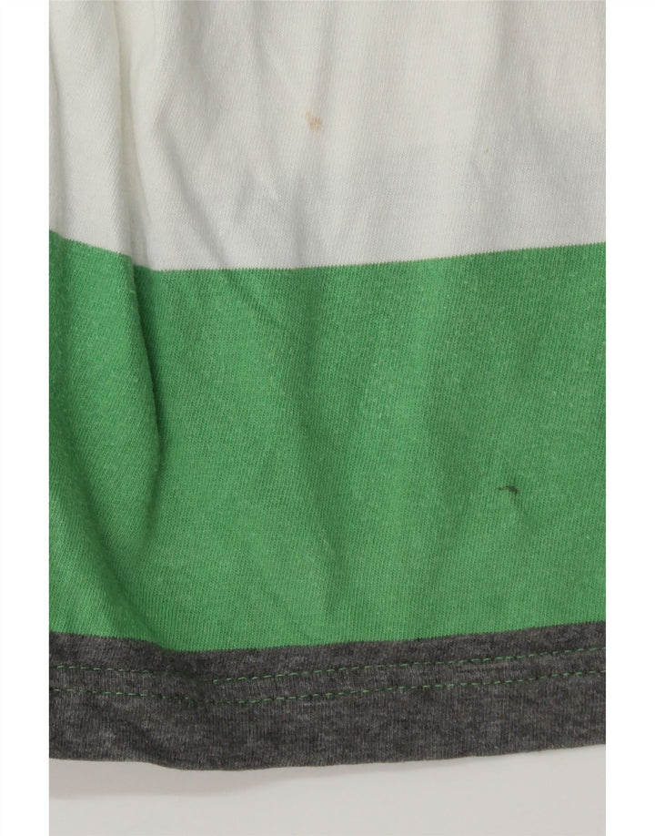 Polo da rugby da uomo Reebok, cotone a righe grandi verdi