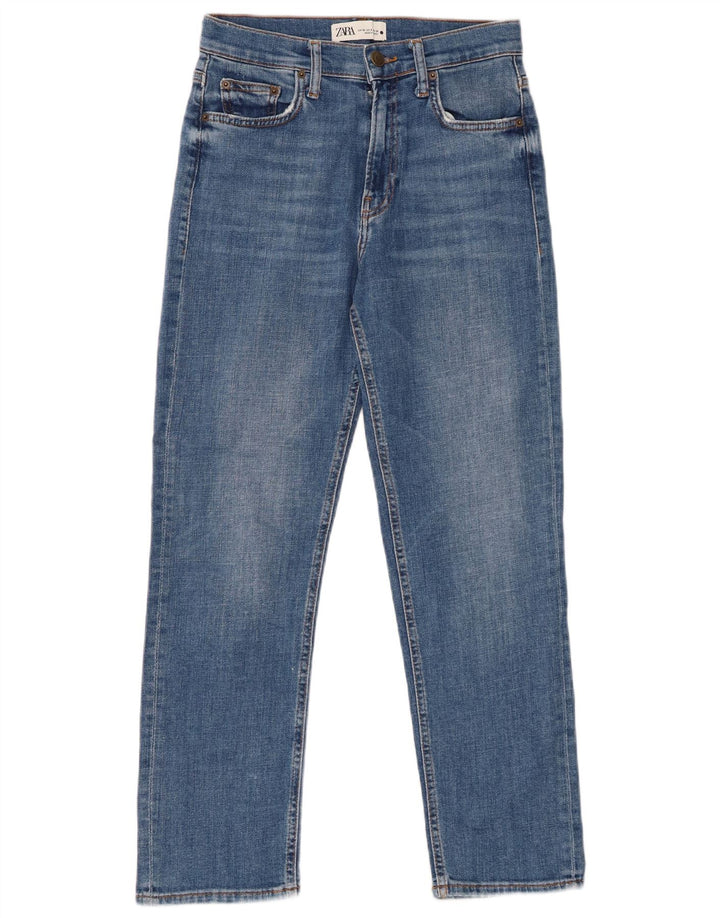 Jeans dritti da donna ZARA EU 38 Small W28 L27 Blu