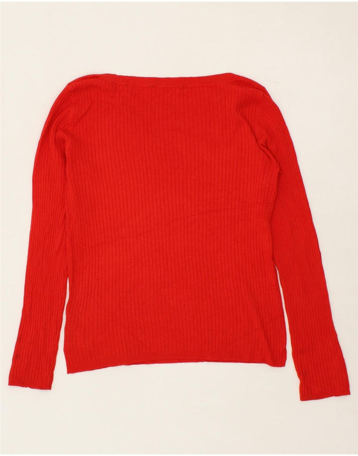 OASIS Womens Boat Neck Jumper Sweater UK 12 Medium Red Viscose Vintage Oasis and Second-Hand Oasis from Messina Hembry 