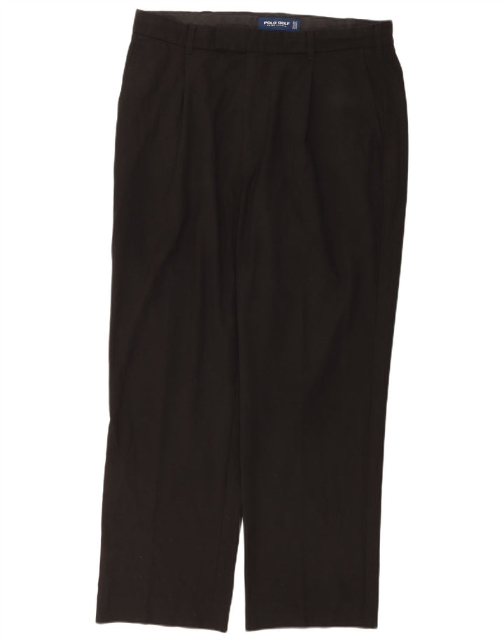Pantaloni chino con pegging da uomo Ralph Lauren W36 L32 poliestere nero