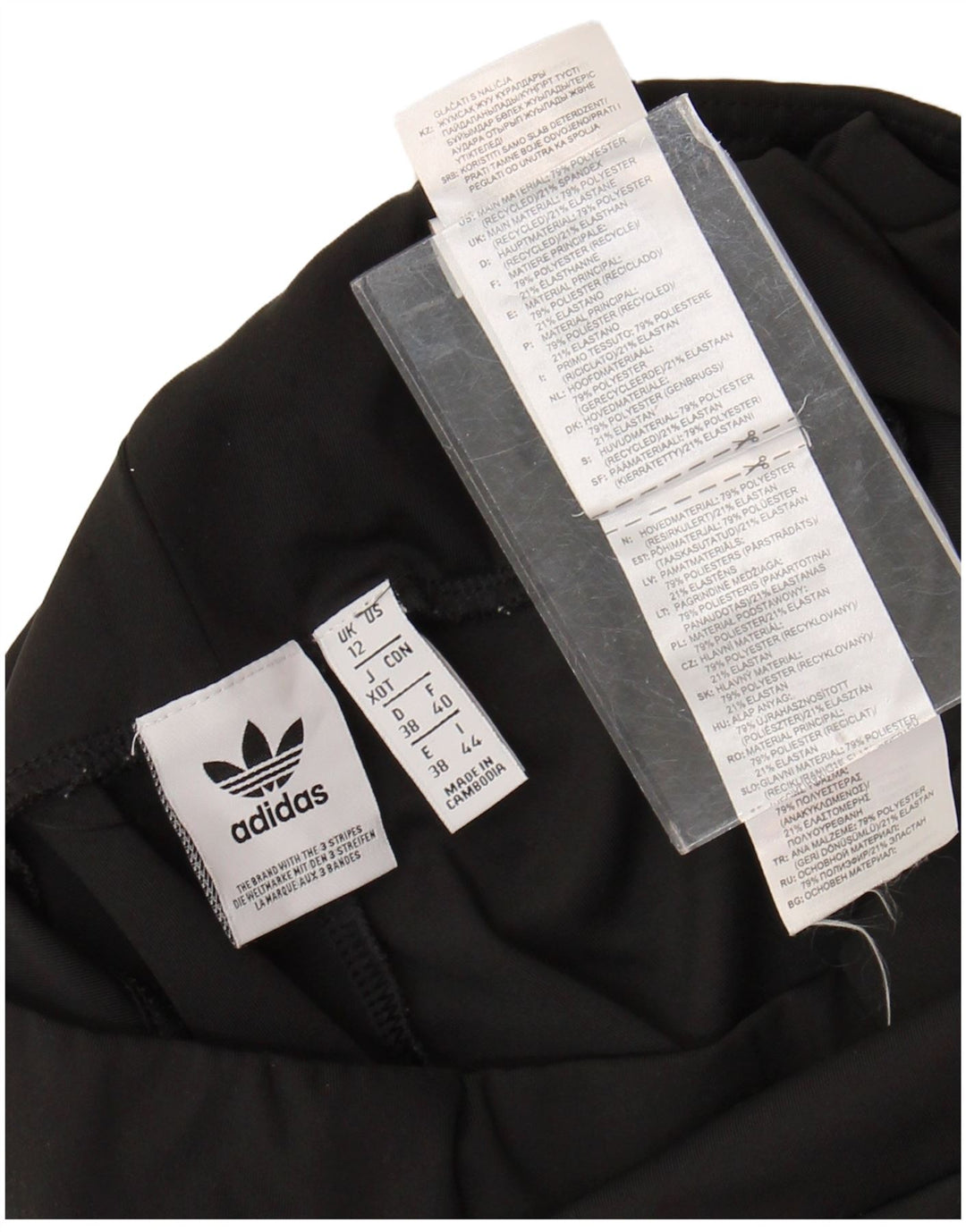 Pantaloncini sportivi ADIDAS da donna UK 12 medio nero poliestere