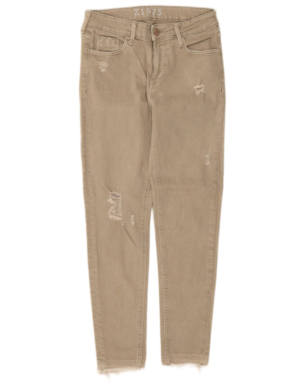 Jeans skinny effetto invecchiato da donna Zara EU 34 2XS W24 L25 Cotone beige