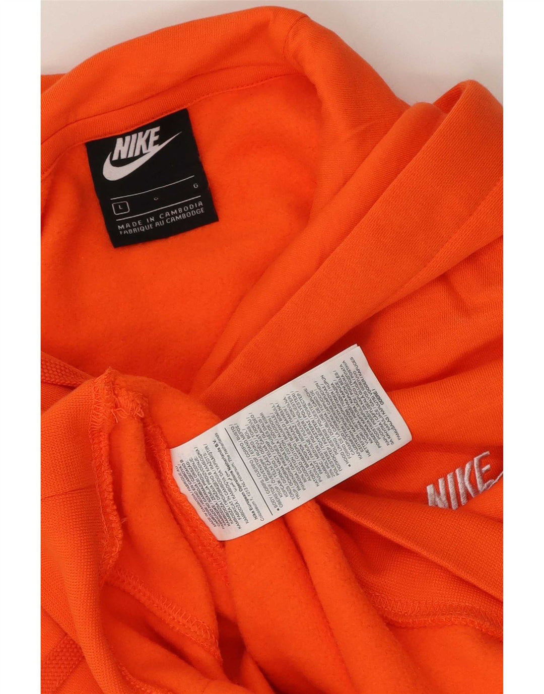 Felpa con cappuccio da uomo Nike Large in cotone arancione