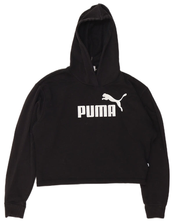 Felpa con cappuccio grafica corta oversize da donna PUMA UK 6 XS Nera