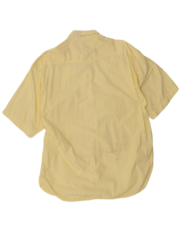 Camicia da uomo a maniche corte Cassuci XL in cotone giallo