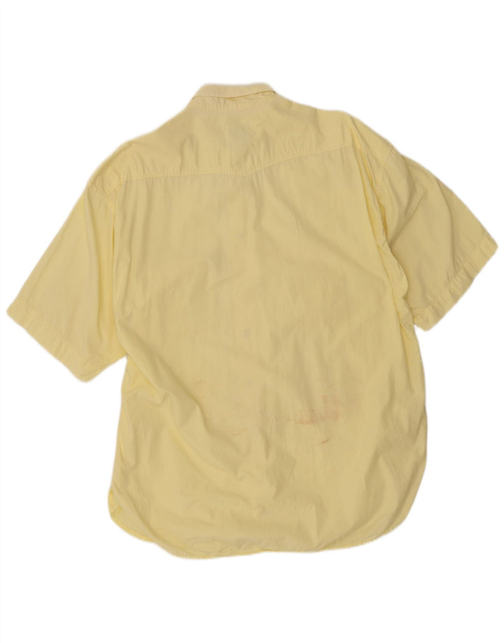 Camicia da uomo a maniche corte Cassuci XL in cotone giallo
