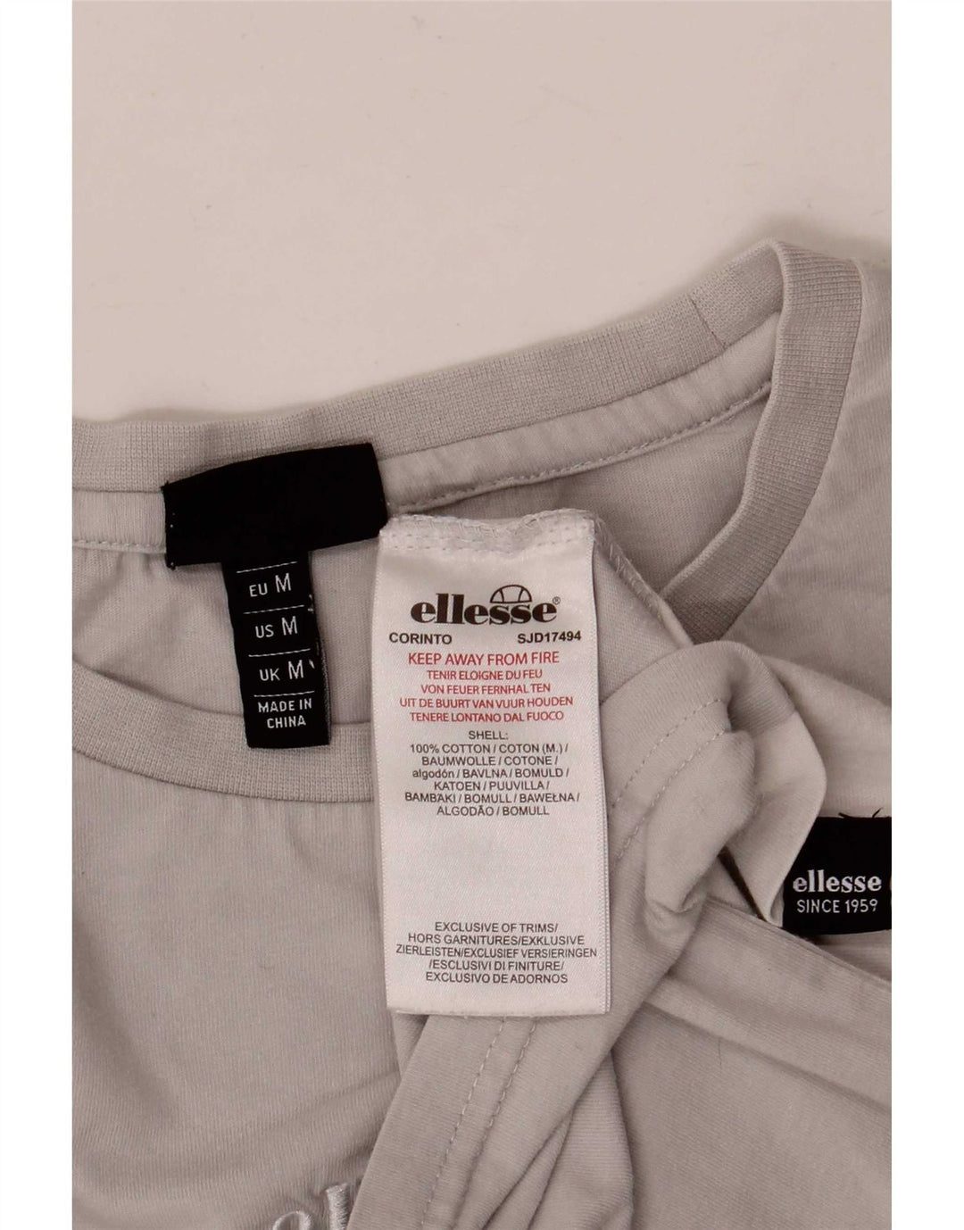 T-shirt grafica da uomo Ellesse Top in cotone color block grigio medio