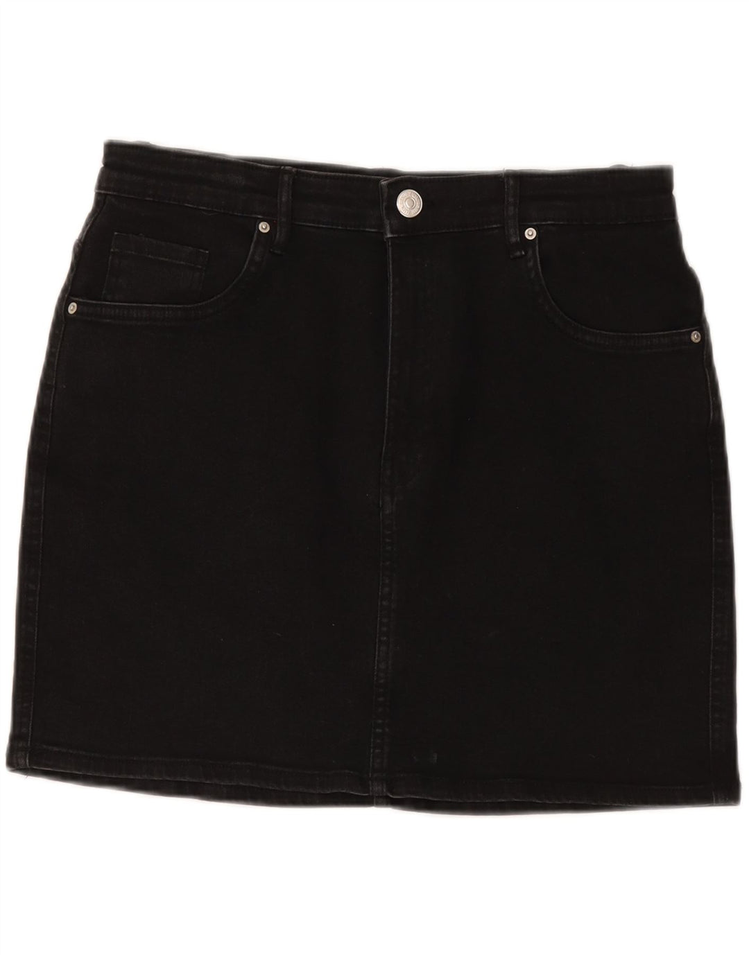ZARA Womens Denim Skirt W32 Large  Black Cotton Vintage Zara and Second-Hand Zara from Messina Hembry 