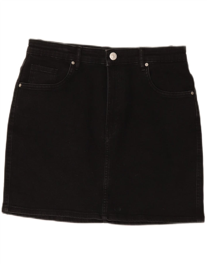 ZARA Womens Denim Skirt W32 Large  Black Cotton Vintage Zara and Second-Hand Zara from Messina Hembry 