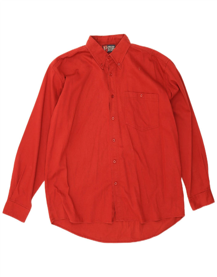 Camicia vintage da uomo grande in cotone bordeaux