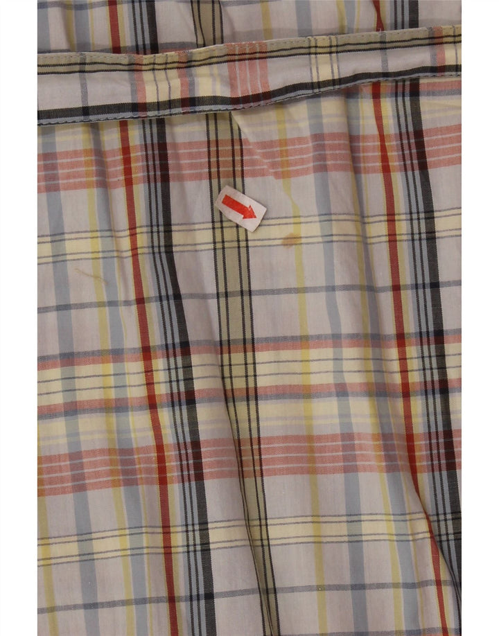 Abito camicia vintage da donna UK 14 cotone a quadri multicolore medio