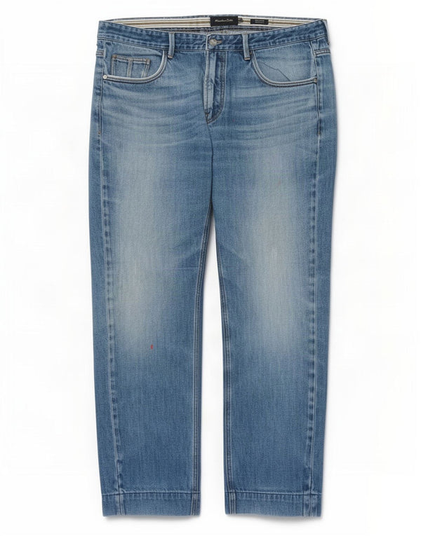 Jeans dritti vestibilità casual da donna Massimo Dutti EU 44 Large W34 L28 Blu
