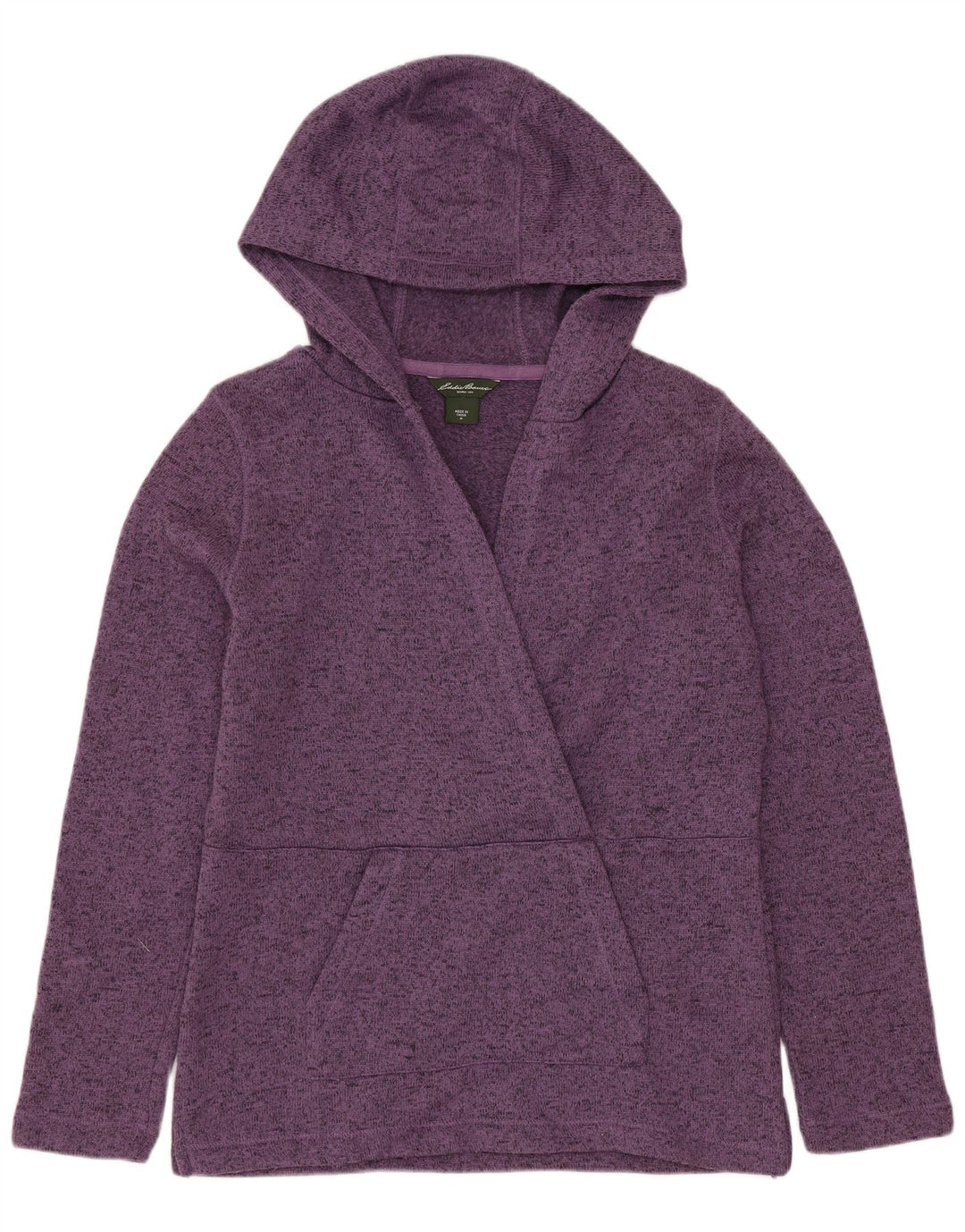 Maglione con cappuccio da donna EDDIE BAUER UK 14 Poliestere screziato viola medio