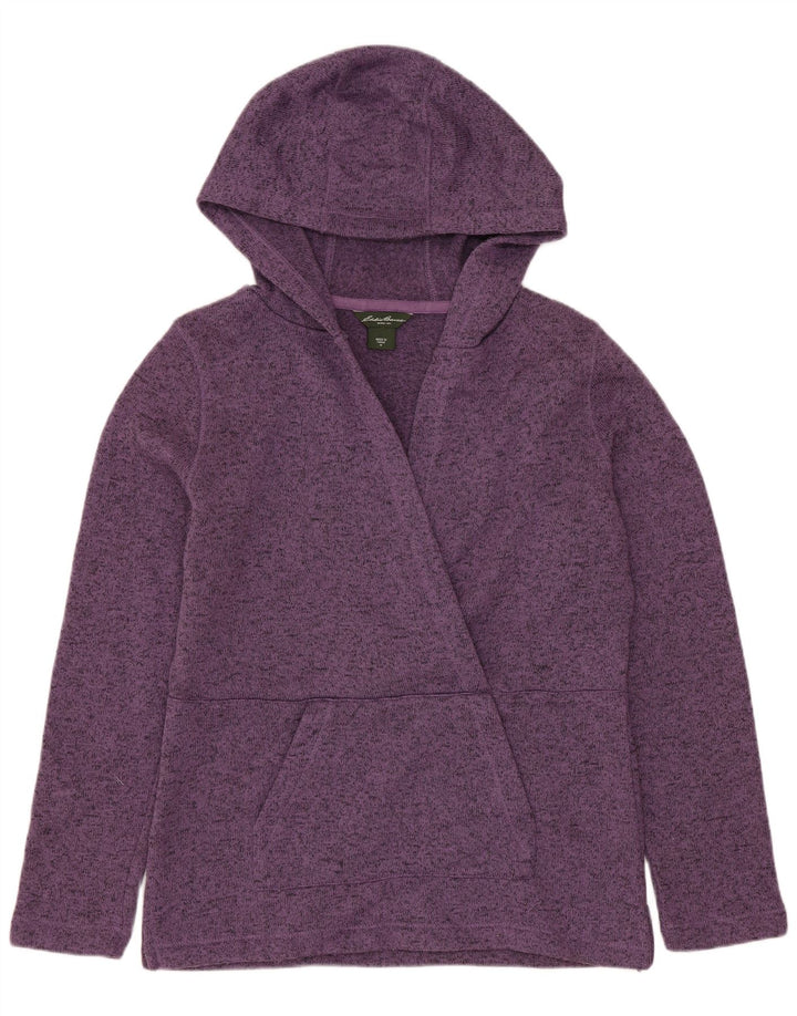 Maglione con cappuccio da donna EDDIE BAUER UK 14 Poliestere screziato viola medio