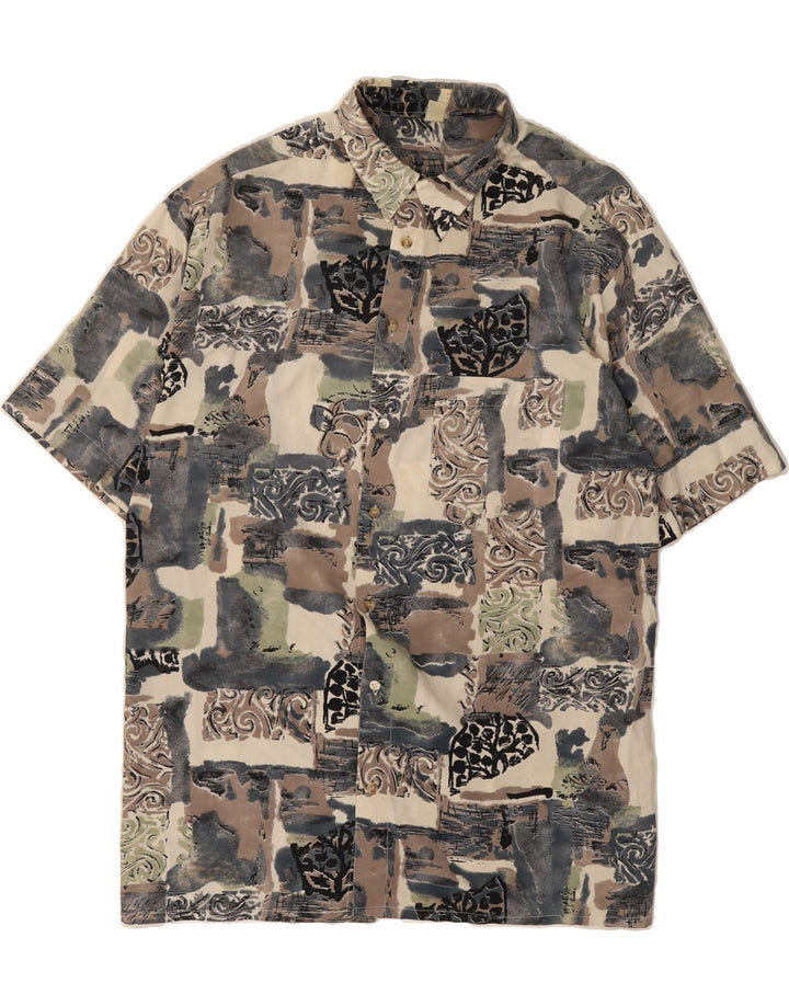 VINTAGE Mens Short Sleeve Shirt 2XL Multicoloured Patchwork Vintage Vintage and Second-Hand Vintage from Messina Hembry 