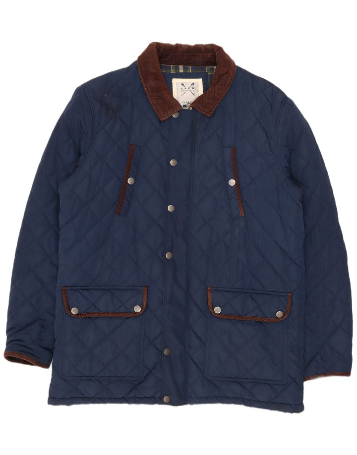 Crew Clothing Giacca trapuntata da uomo UK 42 XL Poliestere blu navy