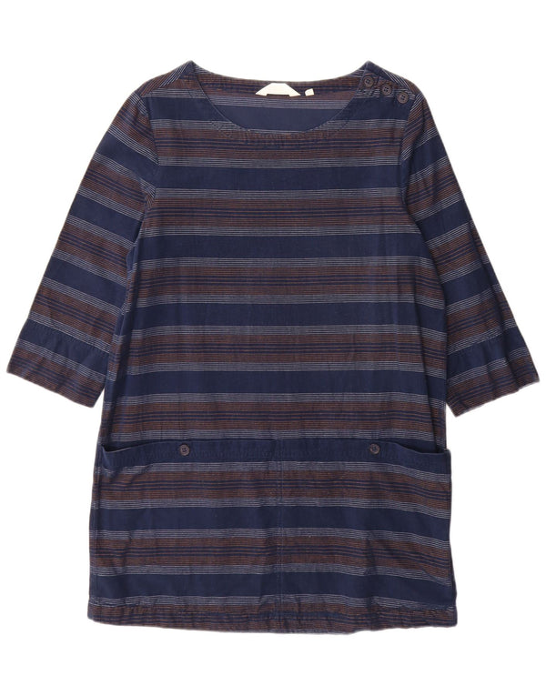 Abito a tunica con maniche a 3/4 da donna Seasalt UK 12 Cotone medio a righe blu navy