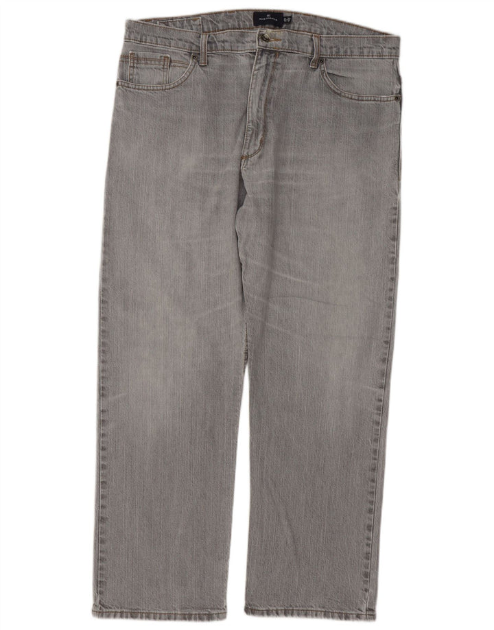 Jeans dritti Marks & Spencer da uomo blu Harbour W38 L29 cotone grigio
