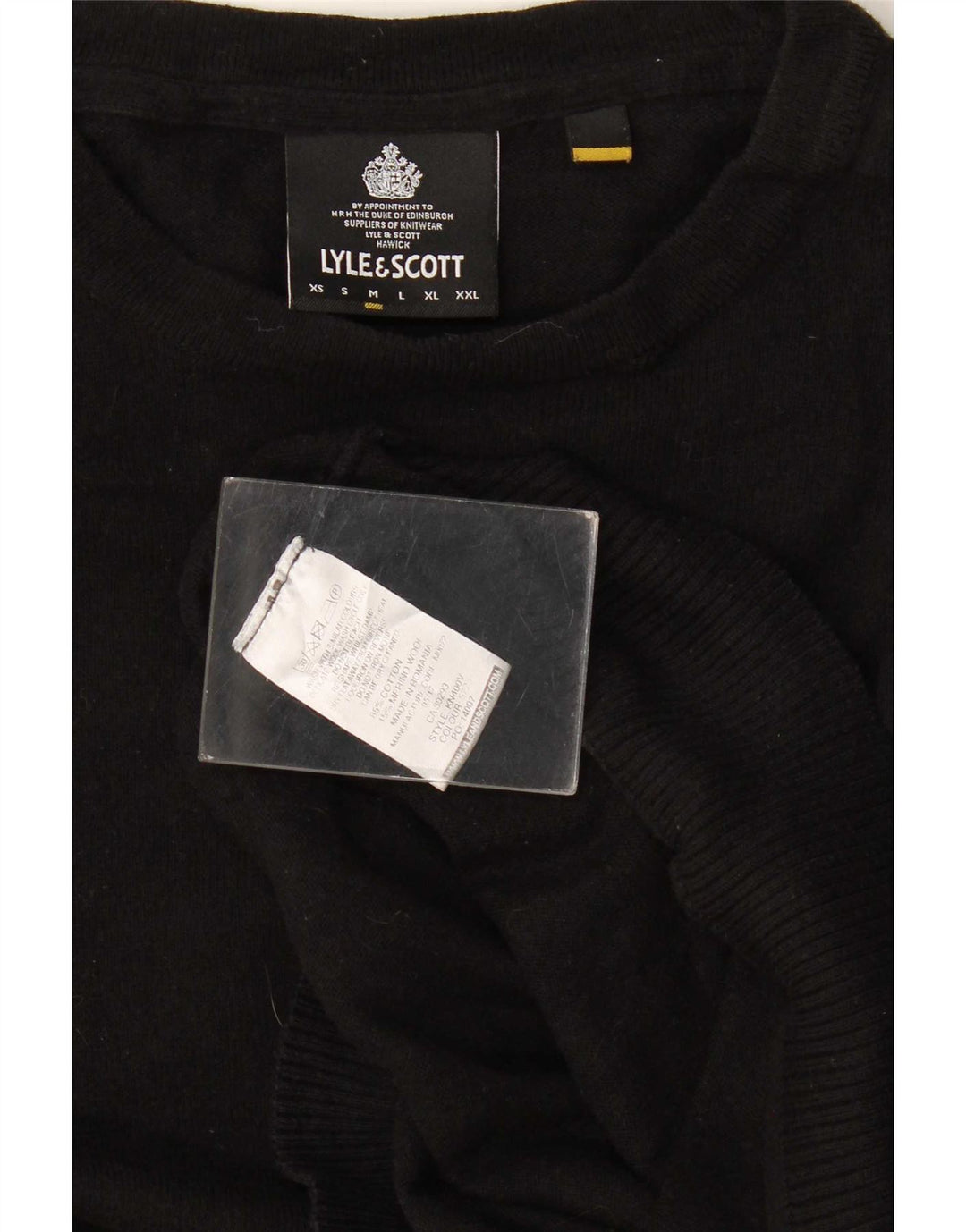 Lyle & Scott Maglione girocollo da uomo in cotone nero medio
