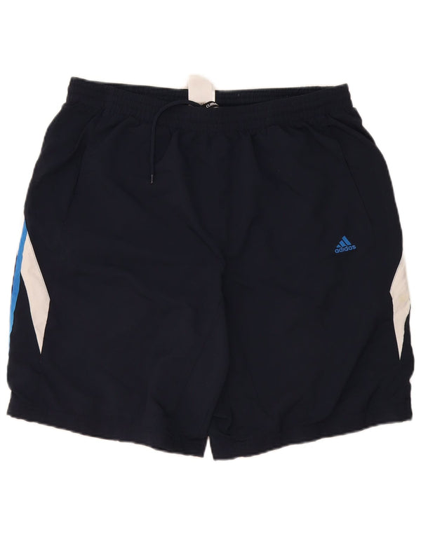 Pantaloncini sportivi Adidas da uomo XL blu navy in poliestere color block