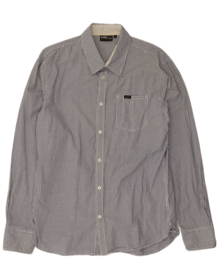 Camicia da uomo Lee in cotone a quadri grandi blu