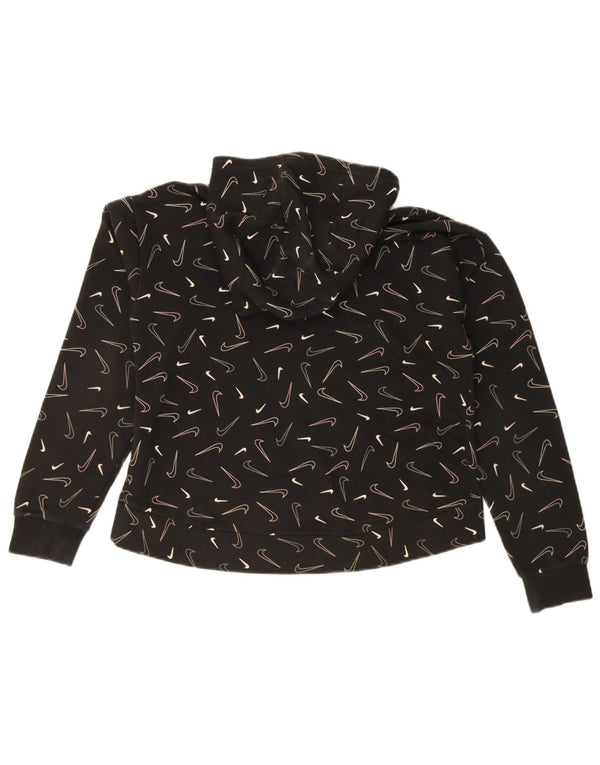 Felpa con cappuccio grafica Nike per ragazze, 13-14 anni, XL, cotone nero