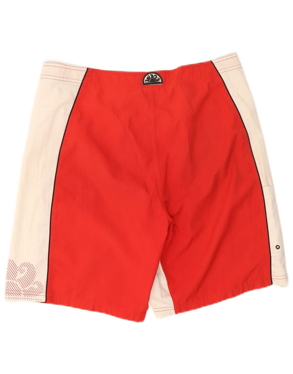 Pantaloncini da bagno grafici da uomo Sundek Poliestere color block rosso medio